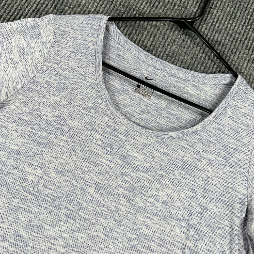 Nike Dri Fit Shirt Womens Large Gray Short Sleeve Heathered Performance Tee